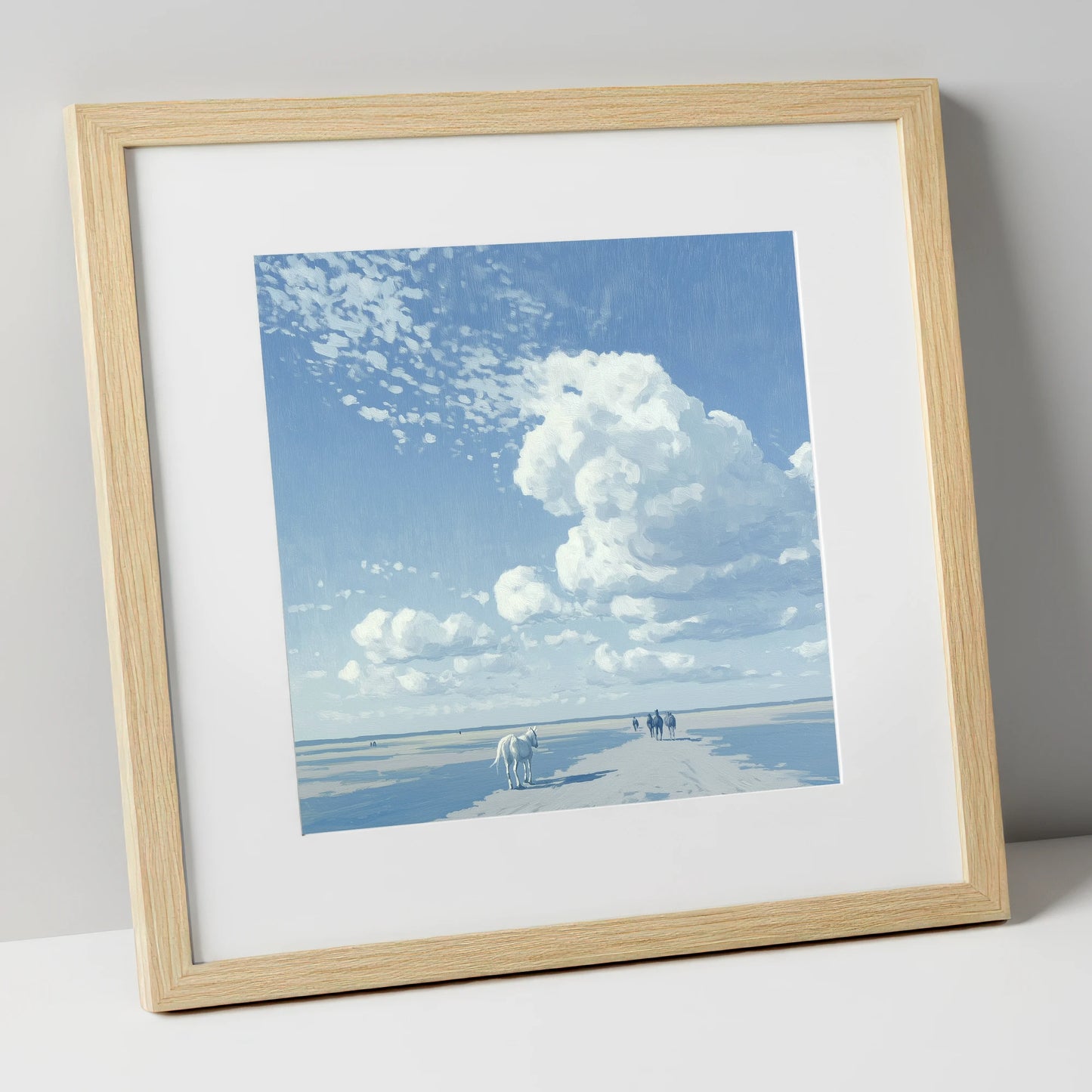 Beneath Endless Skies horse landscape art print in natural frame