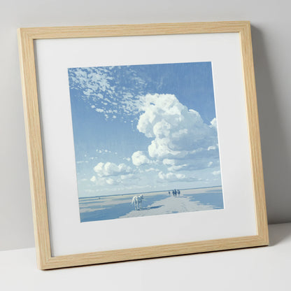 Beneath Endless Skies horse landscape art print in natural frame