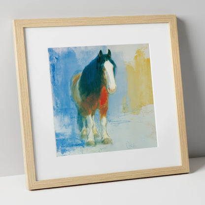Ethereal Heavy Horse horse breed art print in natural frame