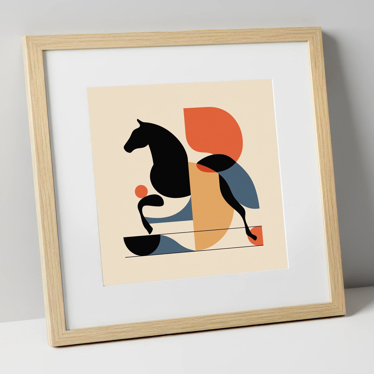 Retro Racing Form racing horse art print in natural frame