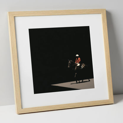 Quiet Before the Roar racing horse art print in natural frame