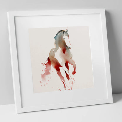 Visceral Dressage Form dressage horse art print in white frame