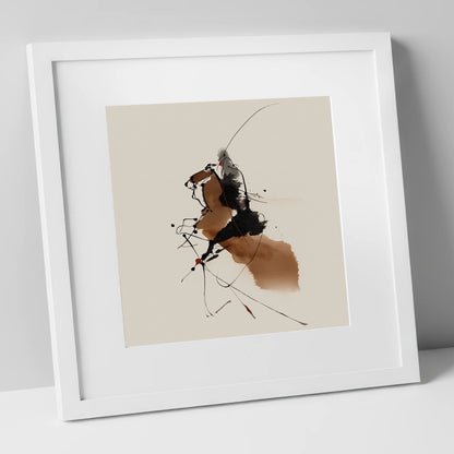 Abstract Equine Energy horse portrait art print in white frame