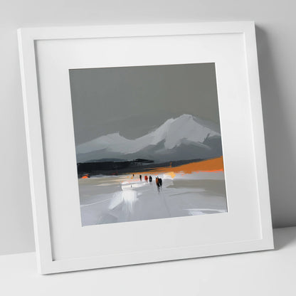 Ember Horizon Trek horse landscape art print in white frame