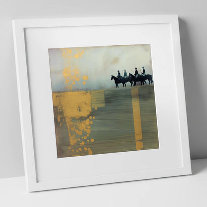 The Gilded Chukka polo horse art print in white frame