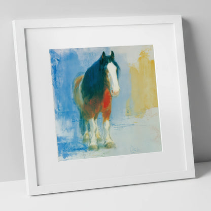 Ethereal Heavy Horse horse breed art print in white frame