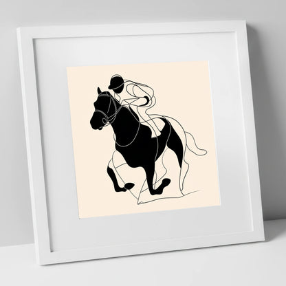 Fluid Racing Form racing horse art print in white frame