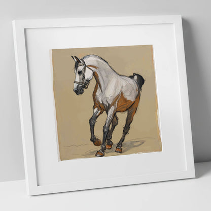 Collected Spirit horse breed art print in white frame