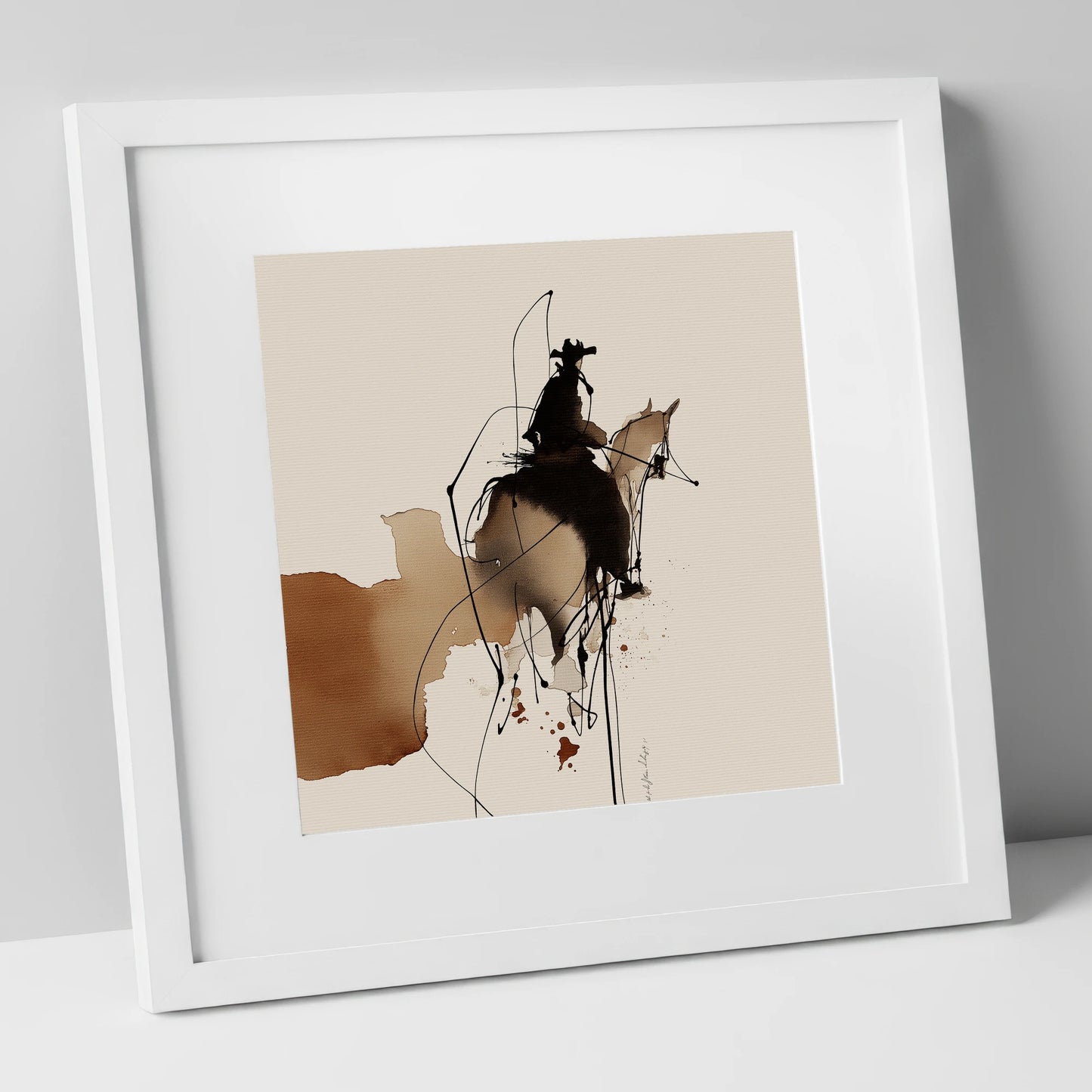 Rhythm of the West western horse art print in white frame