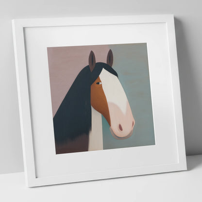 The Gentle Heavyweight horse breed art print in white frame