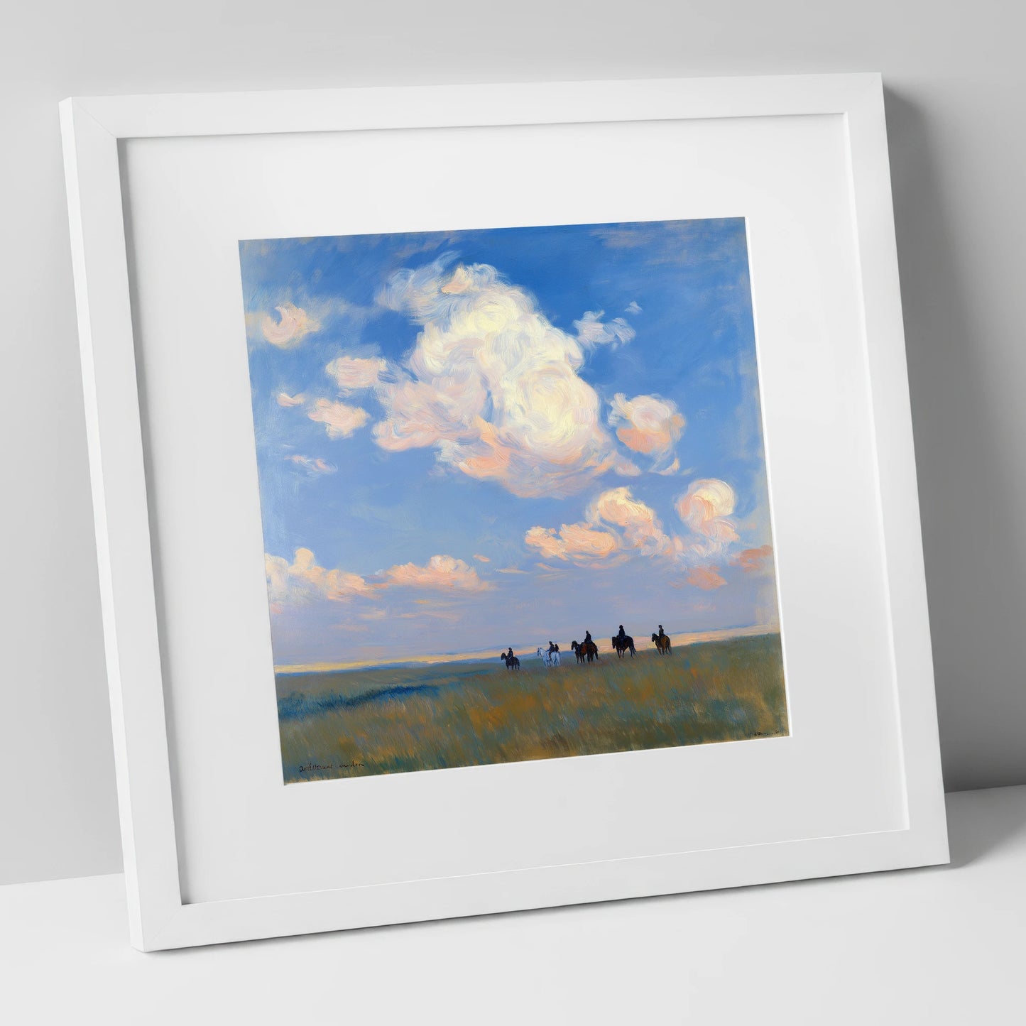 Endless Horizon Hack horse landscape art print in white frame