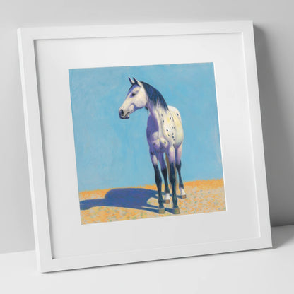 The Sunlit Appaloosa horse breed art print in white frame