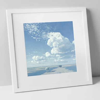 Beneath Endless Skies horse landscape art print in white frame
