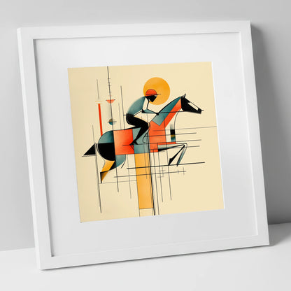 Precision at Pace racing horse art print in white frame