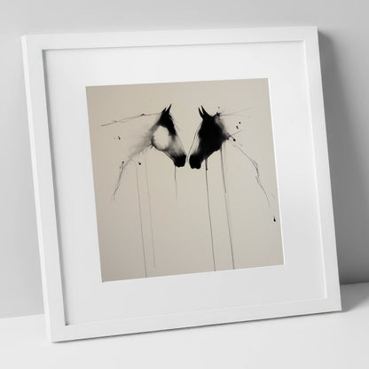 Ethereal Bond horse portrait art print in white frame