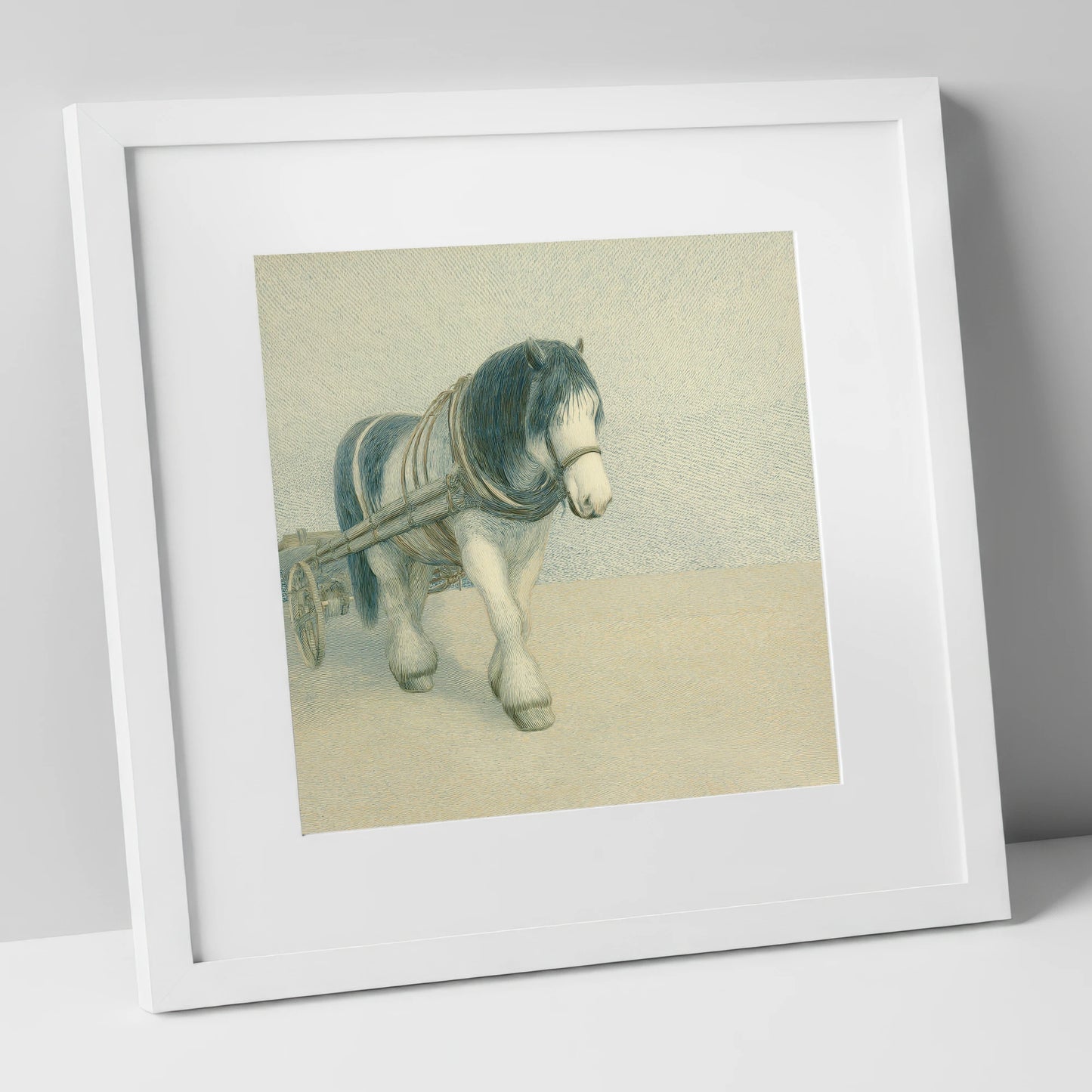 Rhythm Of The Draught working horse art print in white frame