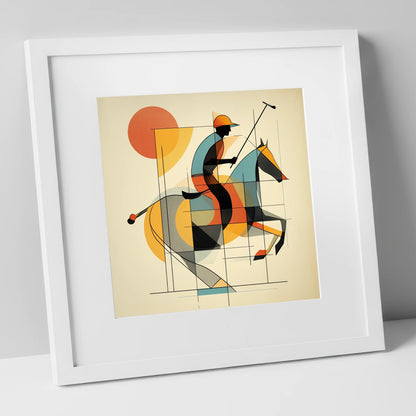 Rhythm of the Chukka polo horse art print in white frame