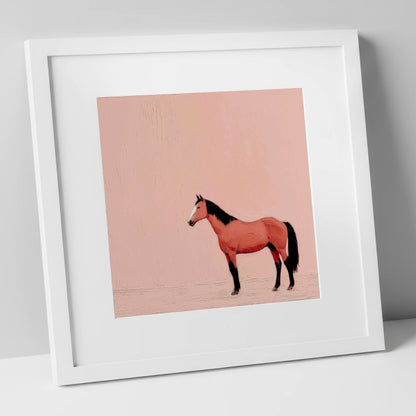 Serene Bay Contender racing horse art print in white frame