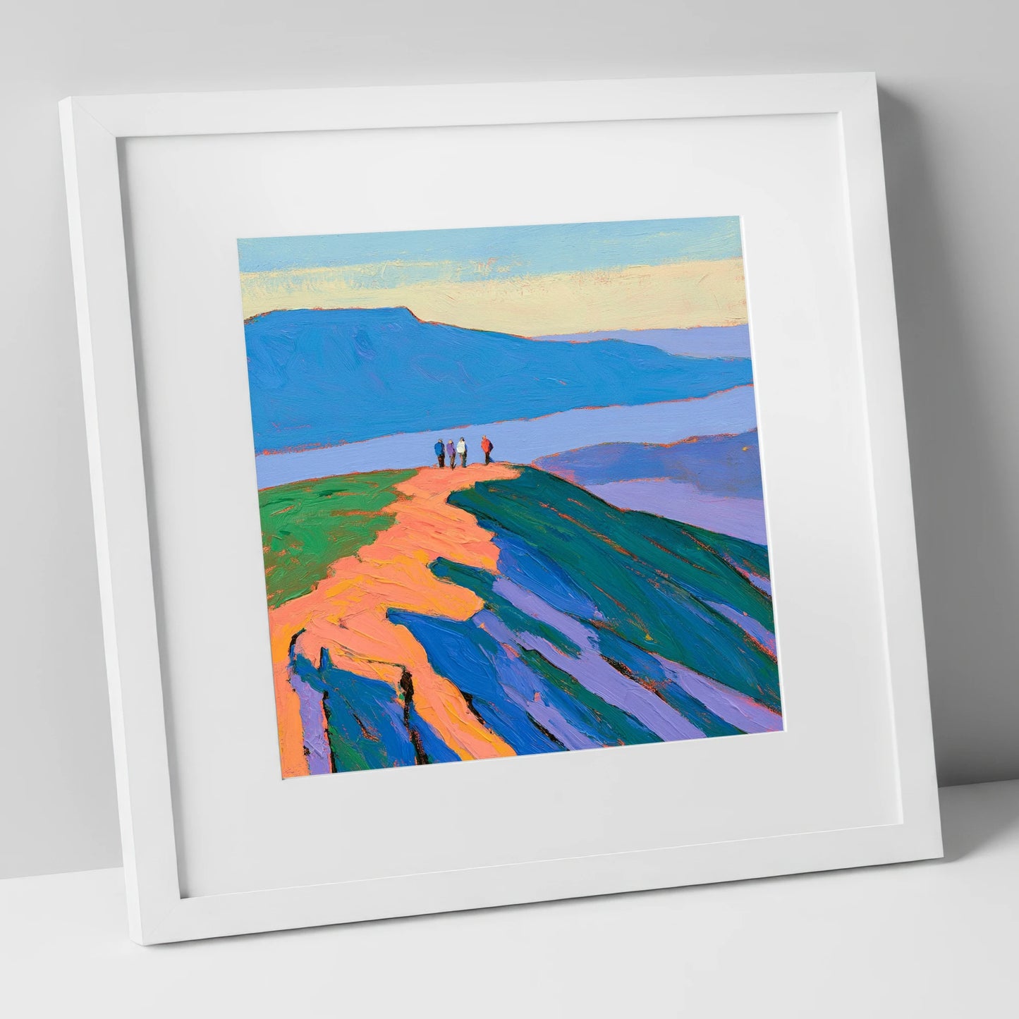 View From The Ridge horse landscape art print in white frame