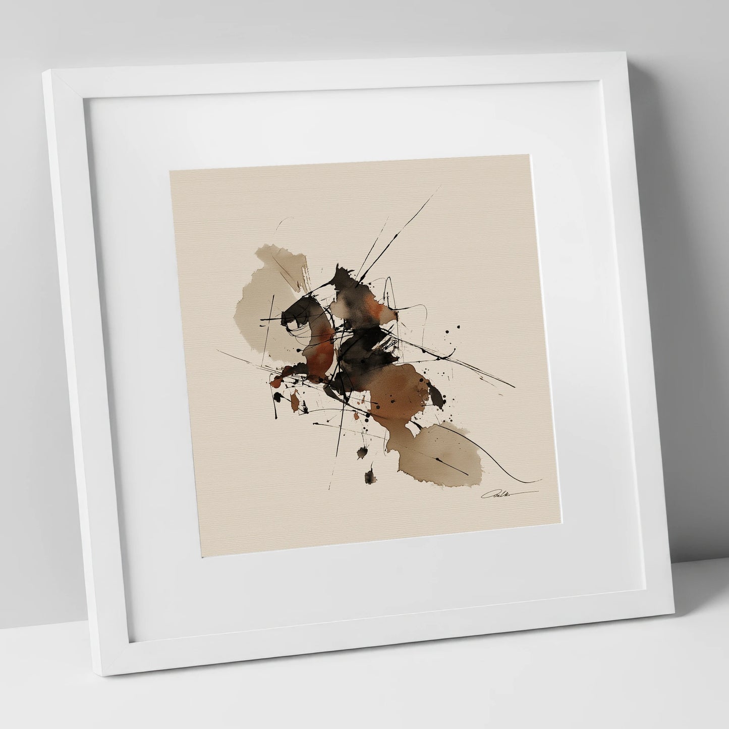Raw Equine Spirit horse portrait art print in white frame