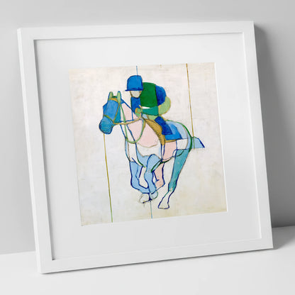 Architectural Racing Lines racing horse art print in white frame