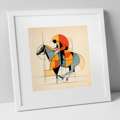 Rhythm of the Turf racing horse art print in white frame