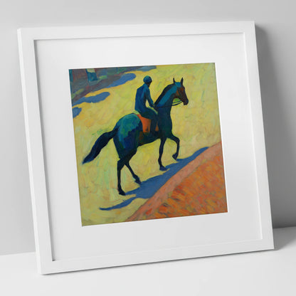 Rhythm on the Gallops racing horse art print in white frame