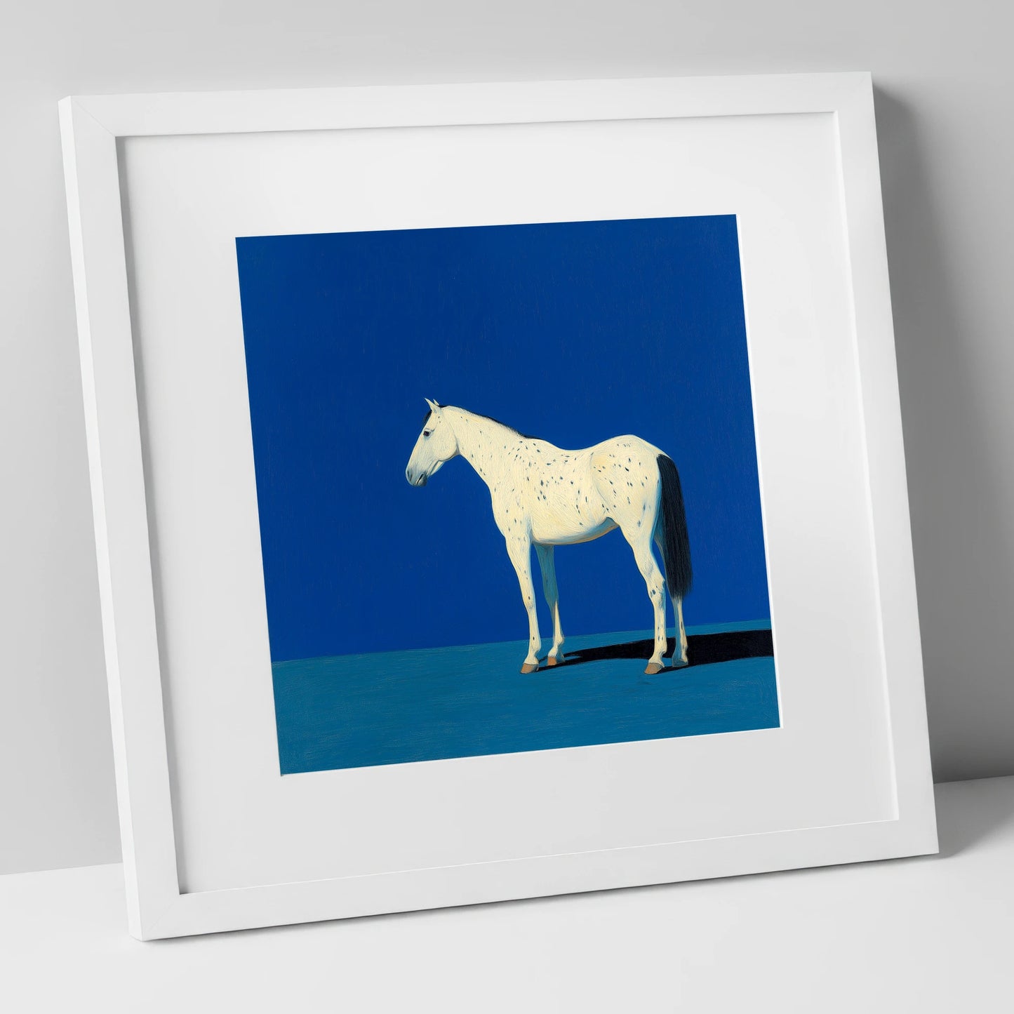 The Minimalist Appaloosa horse breed art print in white frame