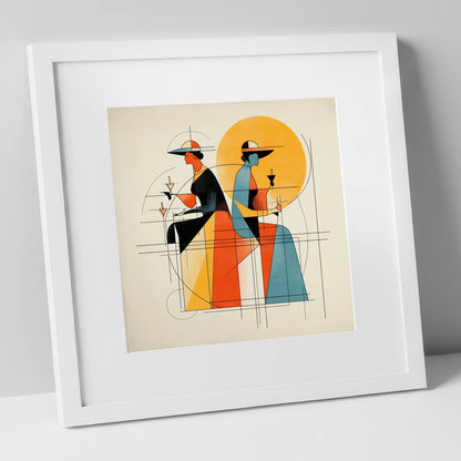Race Day Elegance racing horse art print in white frame