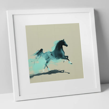 Vivid Arabian Energy horse breed art print in white frame