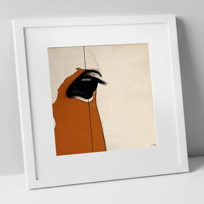 Chestnut In Focus horse portrait art print in white frame