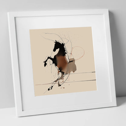 Untamed Spirit horse portrait art print in white frame