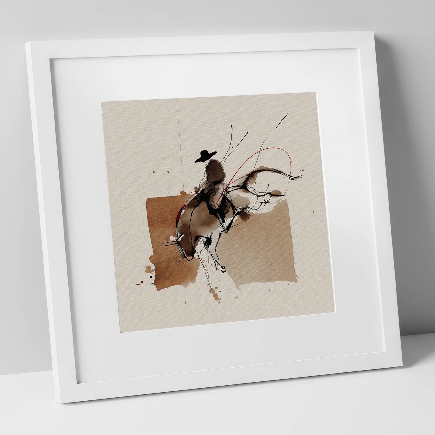 Untamed Western Energy western horse art print in white frame