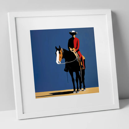 Bold Western Poise western horse art print in white frame
