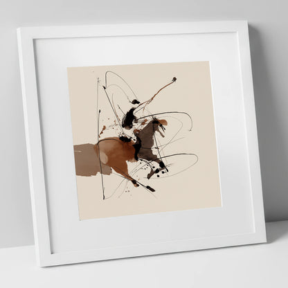 Untamed Ink Equine horse portrait art print in white frame