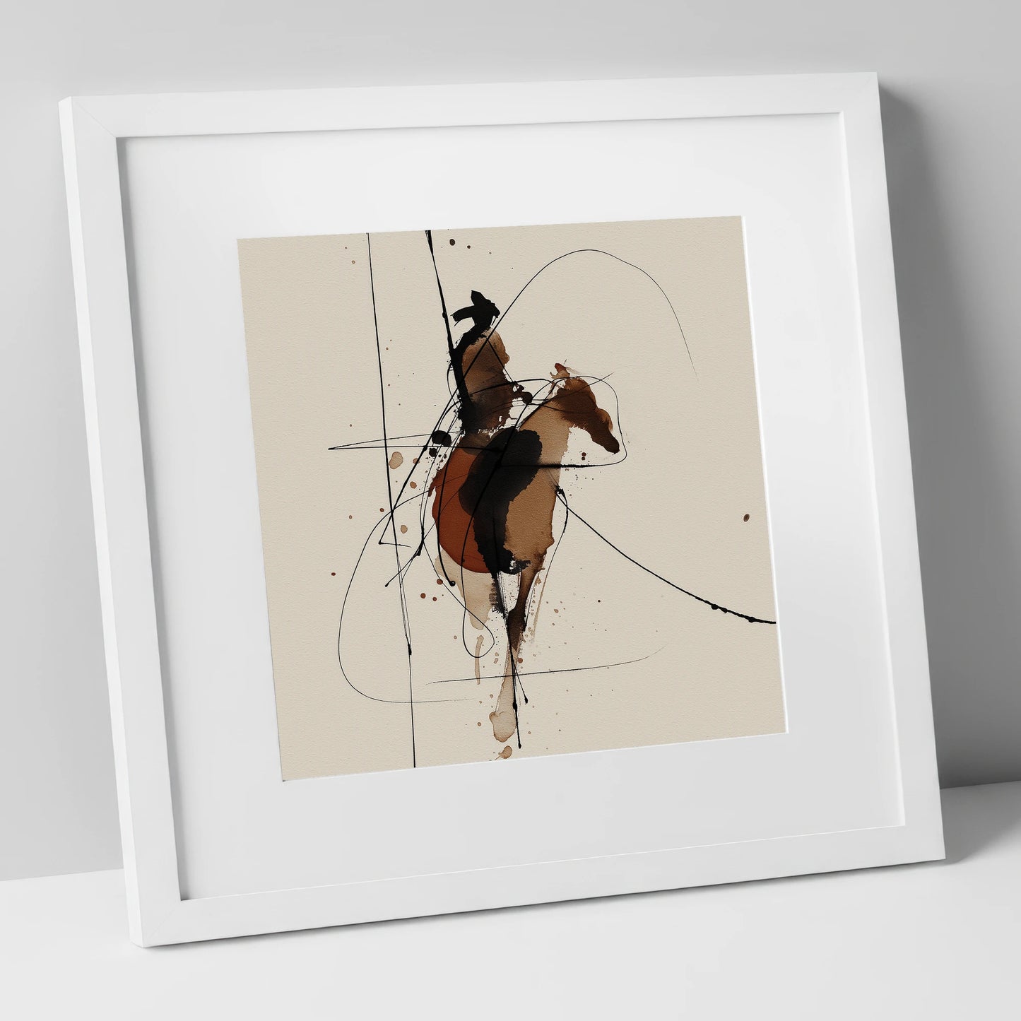 Shadows of the Frontier western horse art print in white frame