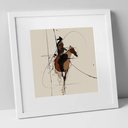 Shadows of the Frontier western horse art print in white frame
