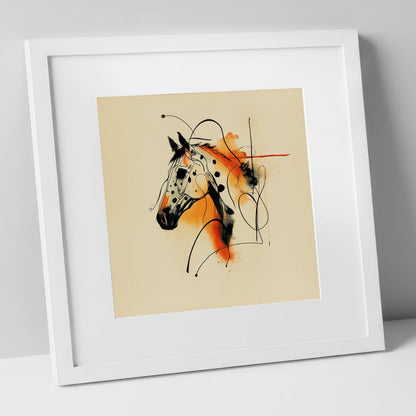 Vibrant Appaloosa Spirit horse breed art print in white frame