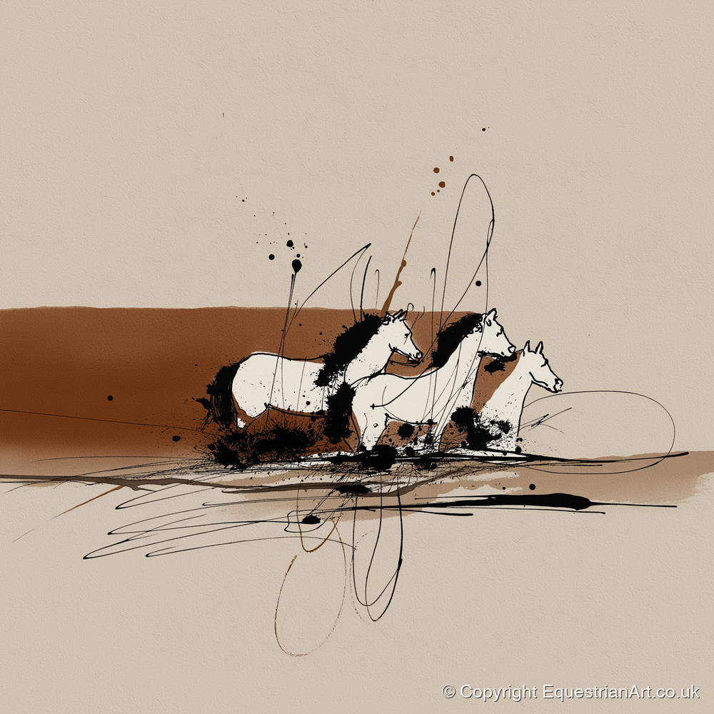 Freedom in Motion - wild horses art print and canvas by Julian Vance A.I