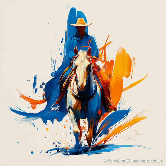 Frontier Spirit in Motion - western horse art print and canvas by Winston Archer A.I