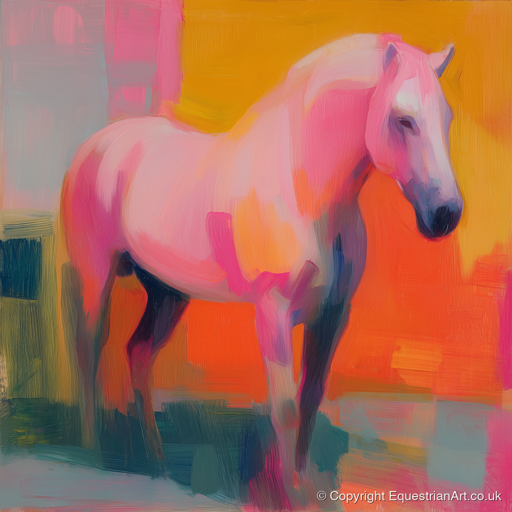 Fuchsia and Fire - horse breed art print and canvas by Rosalind Pierce A.I