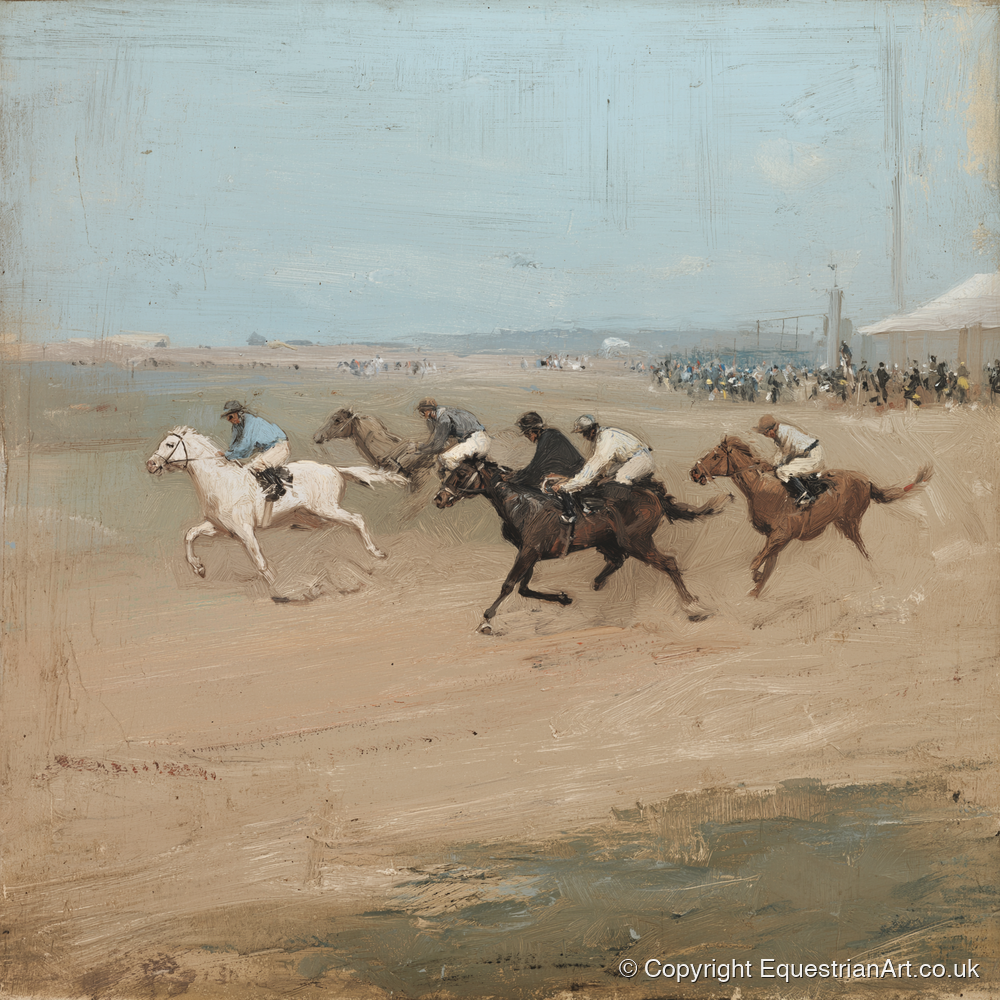 Gallop on the Sands - racing horse art print and canvas by Frederick Lowell A.I