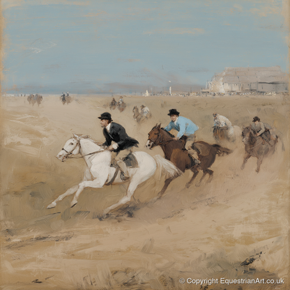 Galloping on the Sands - racing horse art print and canvas by Frederick Lowell A.I
