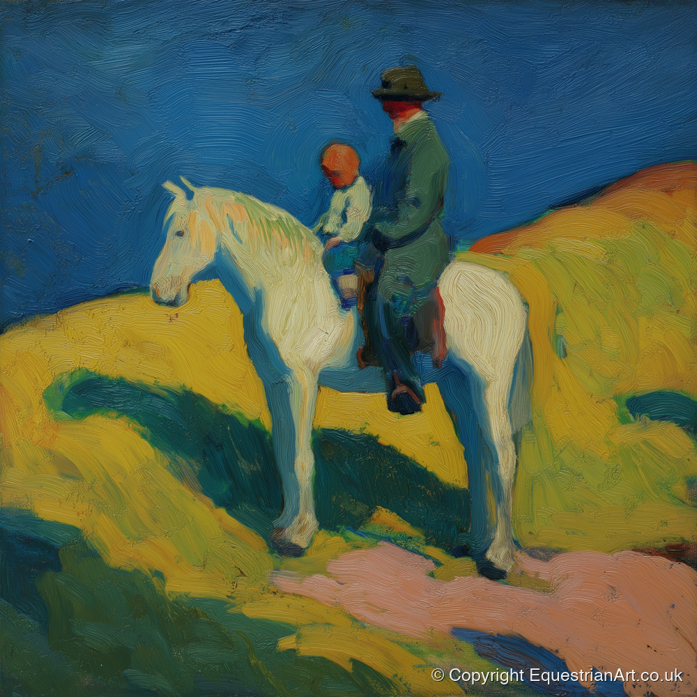 Generations in the Saddle - horse & rider art print and canvas by Rowan Sinclair A.I
