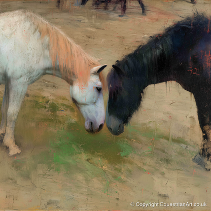 Gentle Connection - horse portrait art print and canvas by Nathaniel Reed A.I