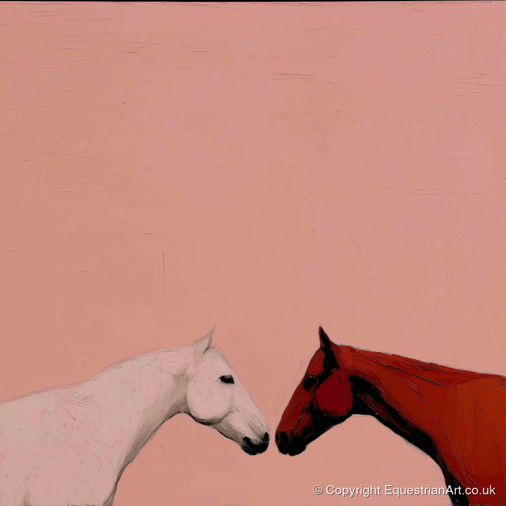 Gentle Encounter - horse portrait art print and canvas by Catherine Mercer A.I