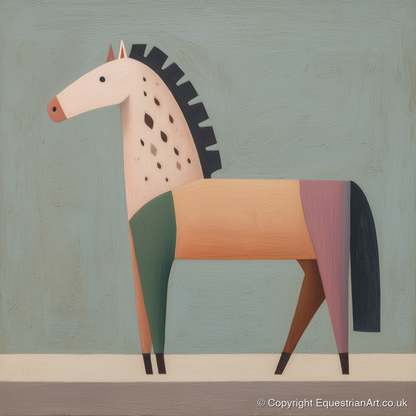 Geometric Appaloosa Form - horse breed art print and canvas by Wallace Bingham A.I