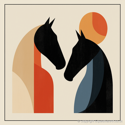 Geometric Equine Greeting - horse portrait art print and canvas by Oliver Tate A.I