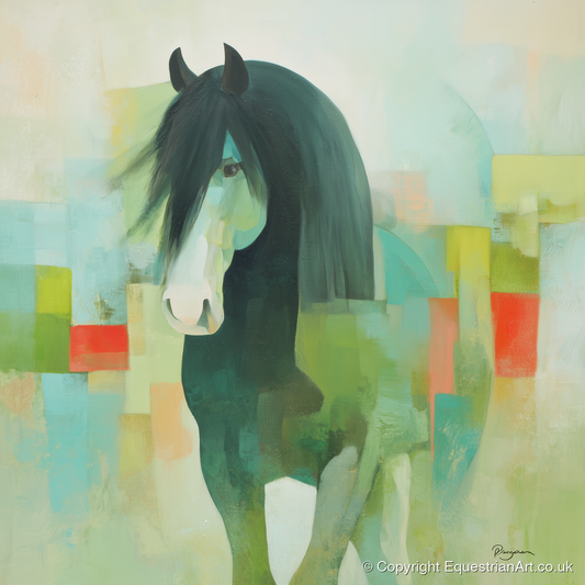Geometric Equine Harmony - horse breed art print and canvas by Leon Lambert A.I
