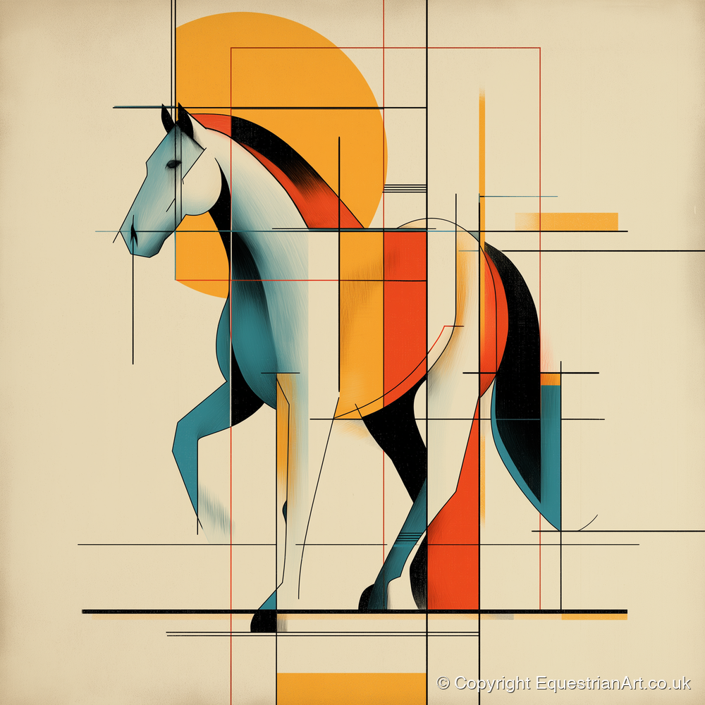 Geometric Equine Rhythm - horse portrait art print and canvas by Dominic Vaughn A.I